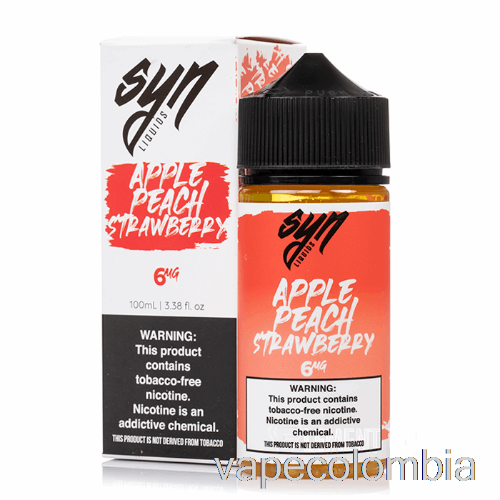 Vape Kit Completo Manzana Melocotón Fresa - Syn Liquid - 100ml 0mg